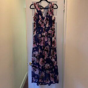 Simply Vera Vera Wang Pleated High-Low Maxi Dress - M